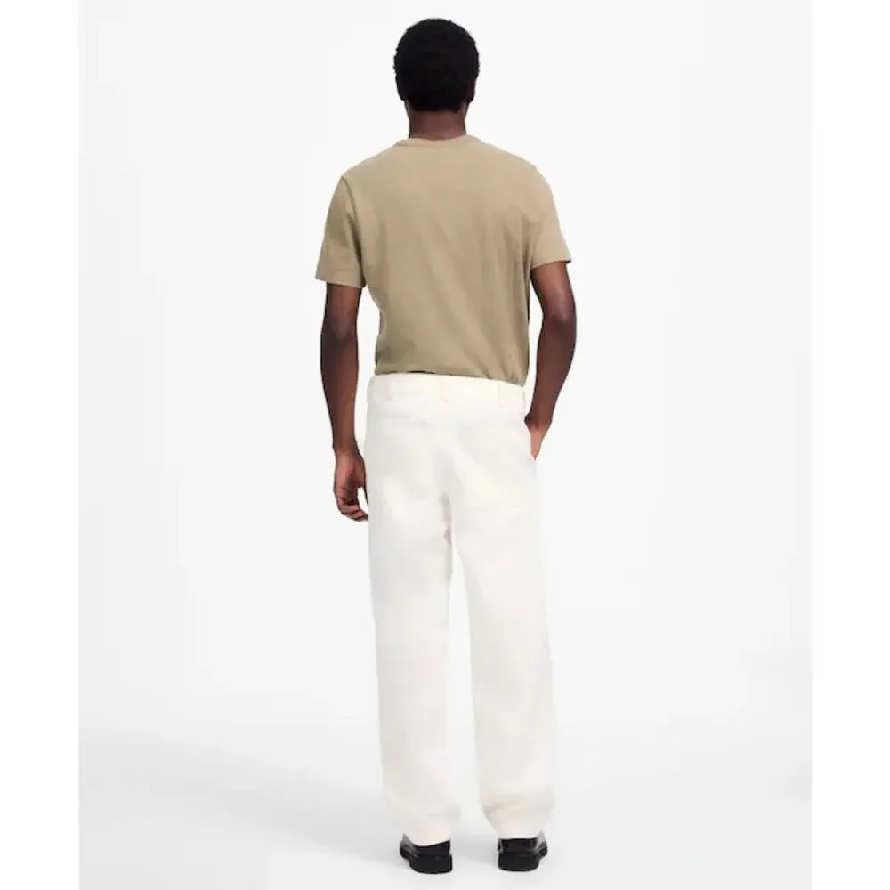 Madewell Men Patch Pocket Relaxed Jeans Ecru Cream Linen Blend Denim 34 NWT